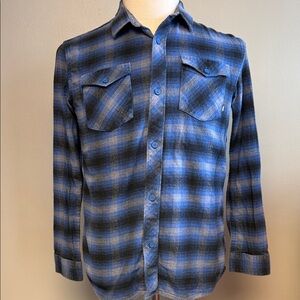Vans Blue Plaid Flannel Button Front Shirt XL Cotton Skate Streetwear